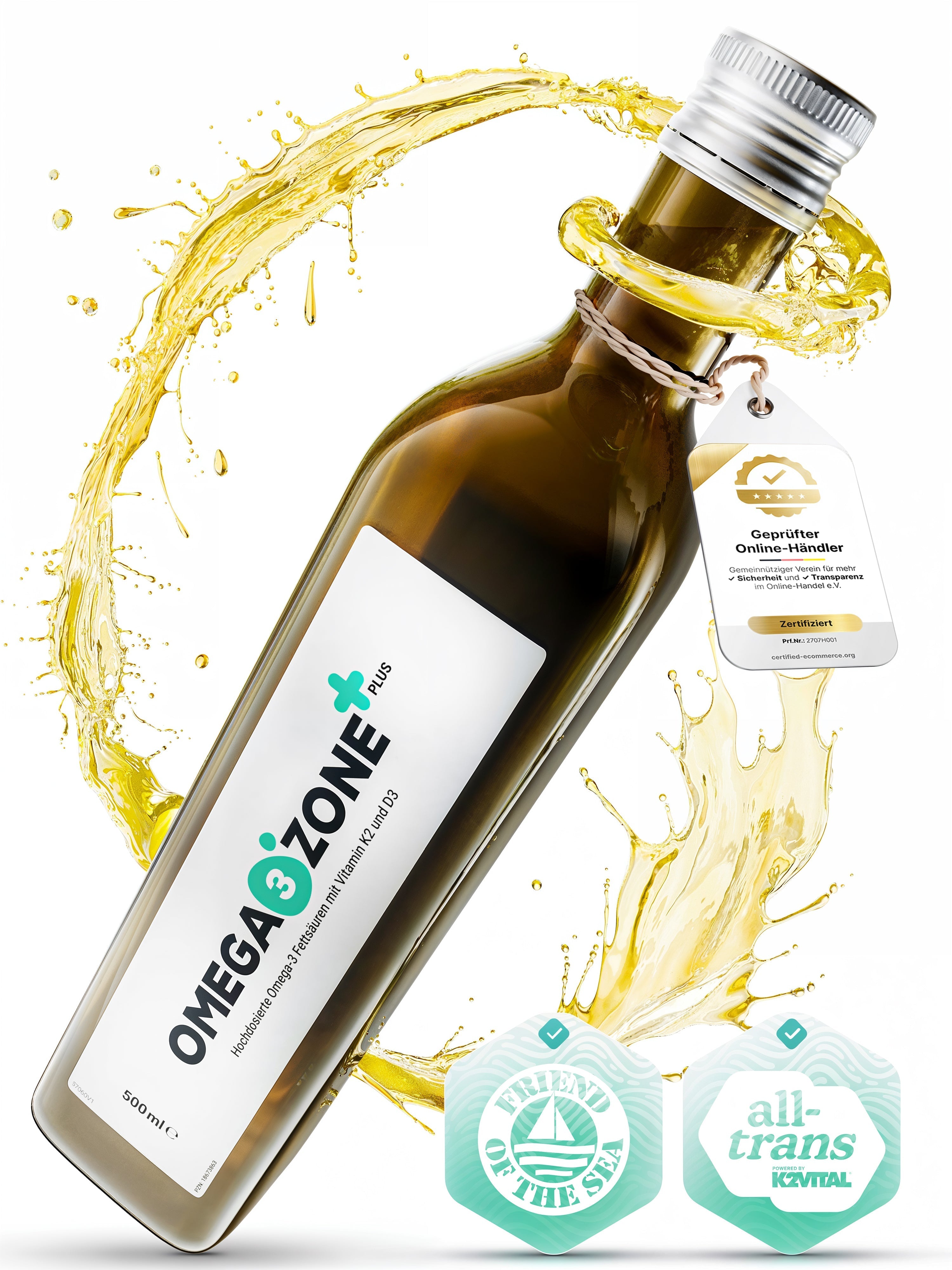 omega3zone PLUS: Omega-3 Fischöl mit Vitamin D3 und K2